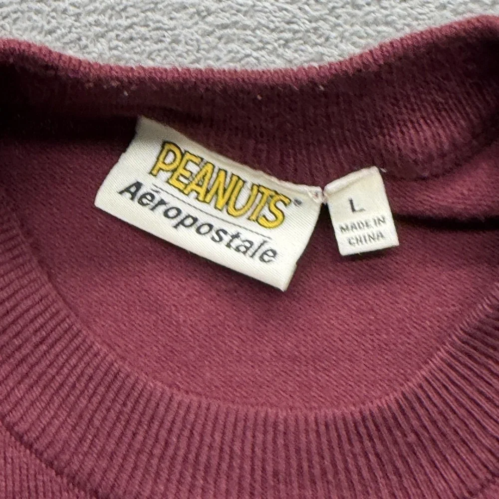 Aeropostale Sweater Mens Large Red Woodstock‎ Peanuts Graphic Pullover Crewneck